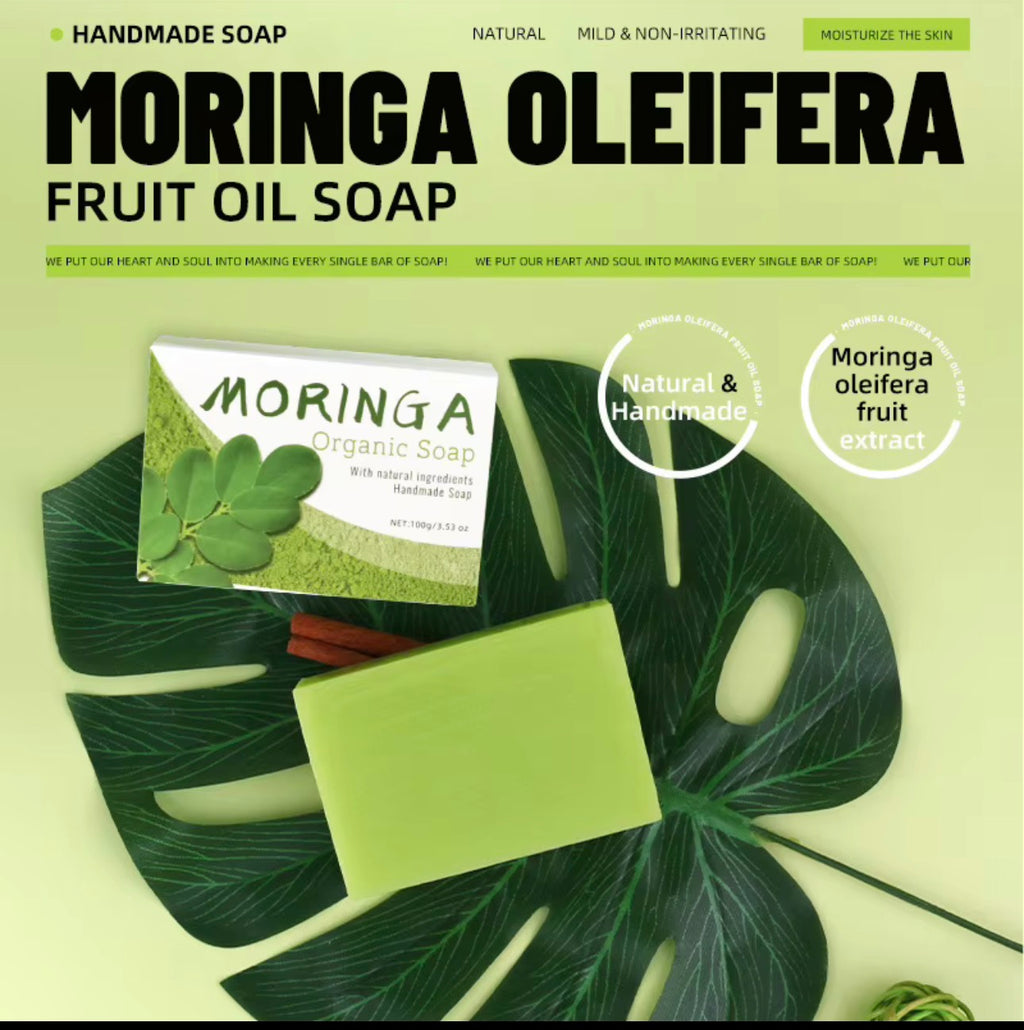 Flawless Royal Glow Moringa Soap 100% Organic Natural Moringa Seed Bar Soap-Moisturizing Anti-Aging for All Skin Types