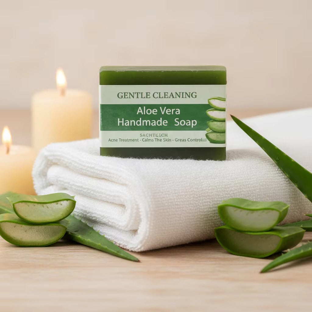 Flawless Royal Glow Aloe Vera Effective Acne Removal Facial & Body Deep Cleansing Cool Fresh Aloe Vera Soap