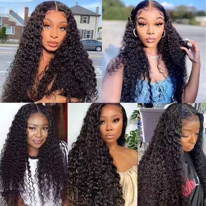 Flawless Burmese 13x6 Curly Human Hair Wig,Best Quality Glueless Long Length Natural Transparent Deep Wave Lace Hair Wig