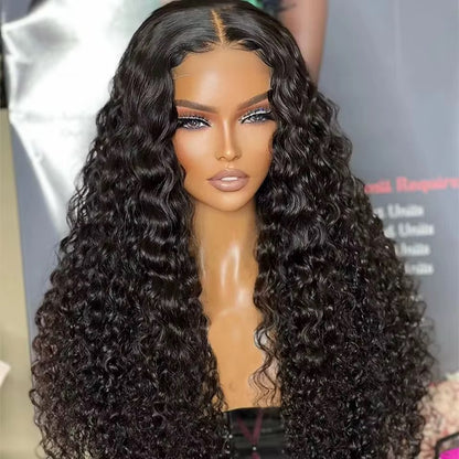 Flawless Burmese 13x6 Curly Human Hair Wig,Best Quality Glueless Long Length Natural Transparent Deep Wave Lace Hair Wig