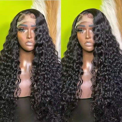 Flawless Burmese 13x6 Curly Human Hair Wig,Best Quality Glueless Long Length Natural Transparent Deep Wave Lace Hair Wig